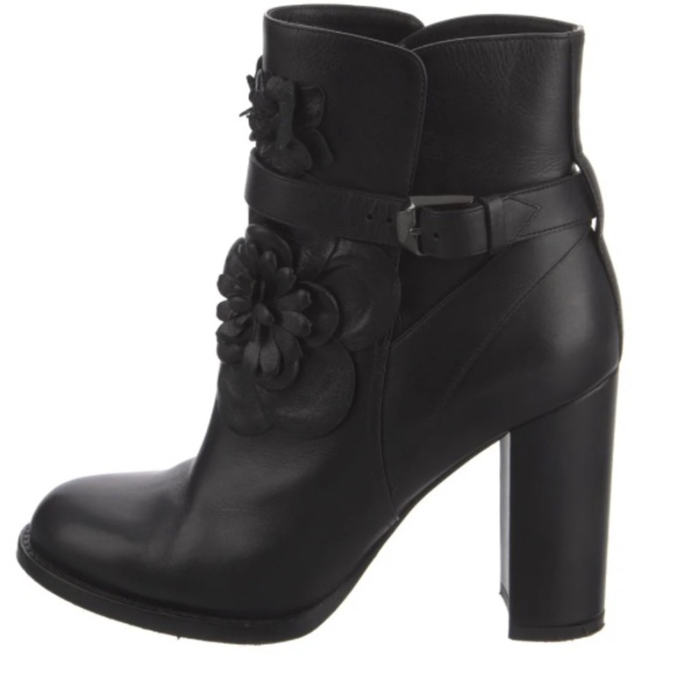 NIB Valentino Black Floral Ankle Boots Size 36